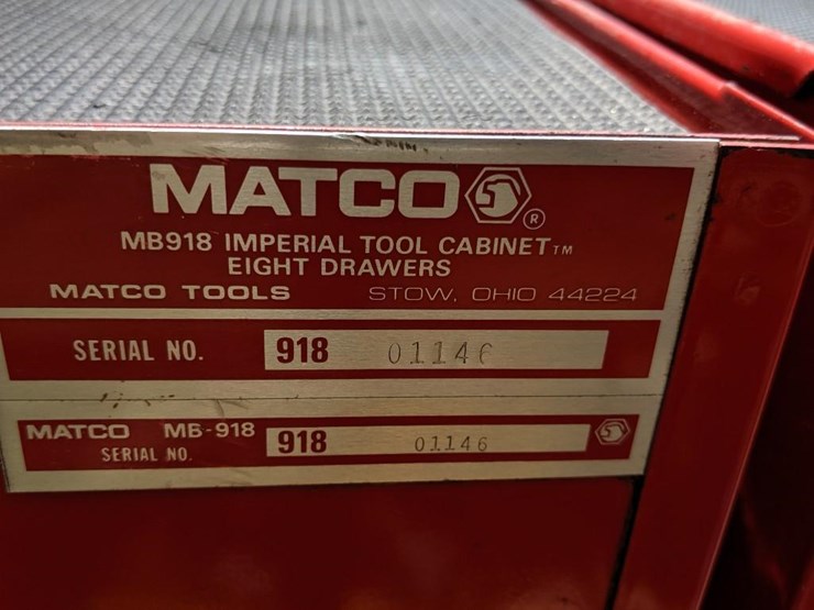 Two Matco Tool Boxes Lot 114, June 2019 Equipment Consignment