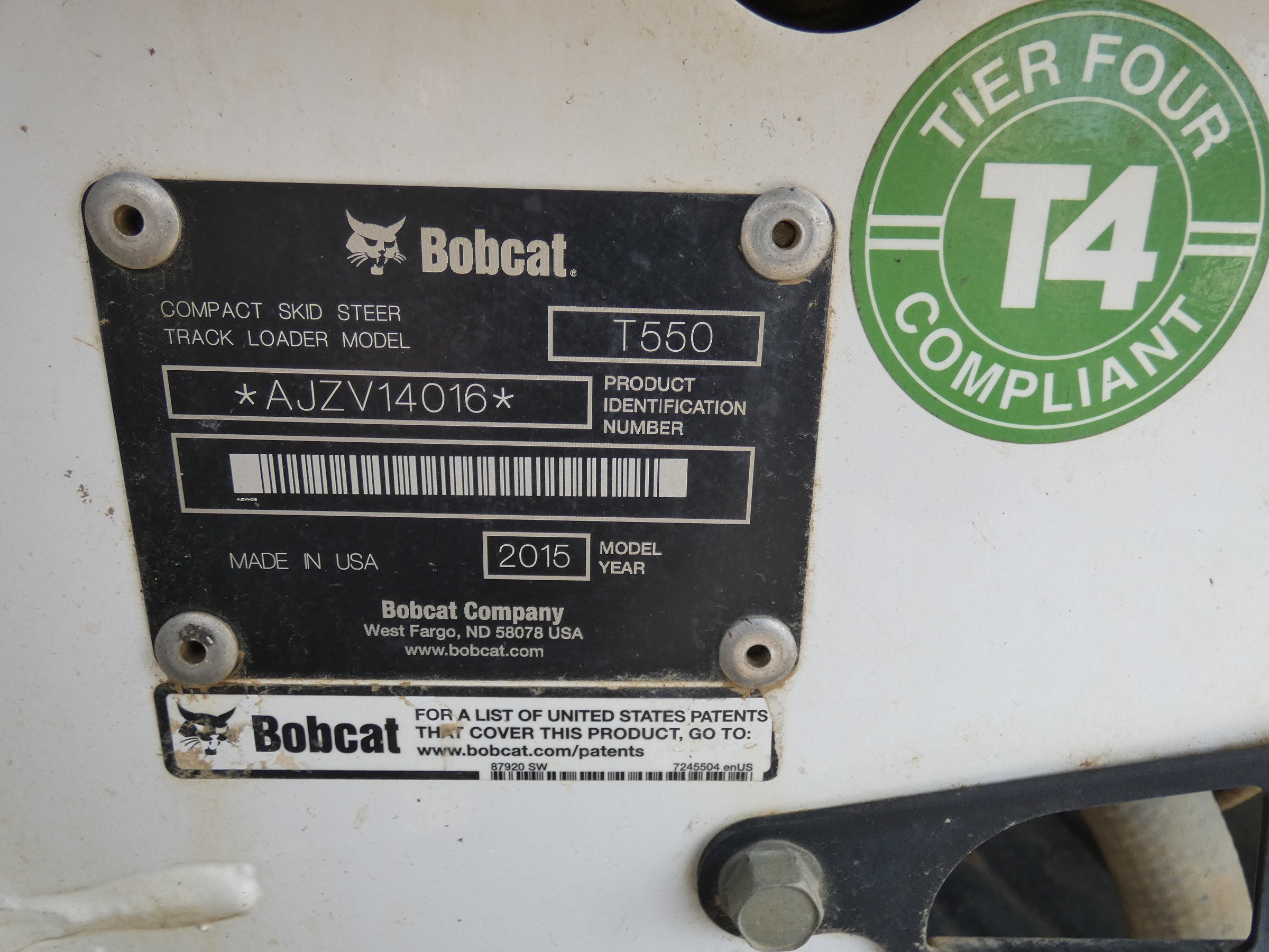 2015 Bobcat T550 Lot 155 Steffens Rental Tool Crib Auction