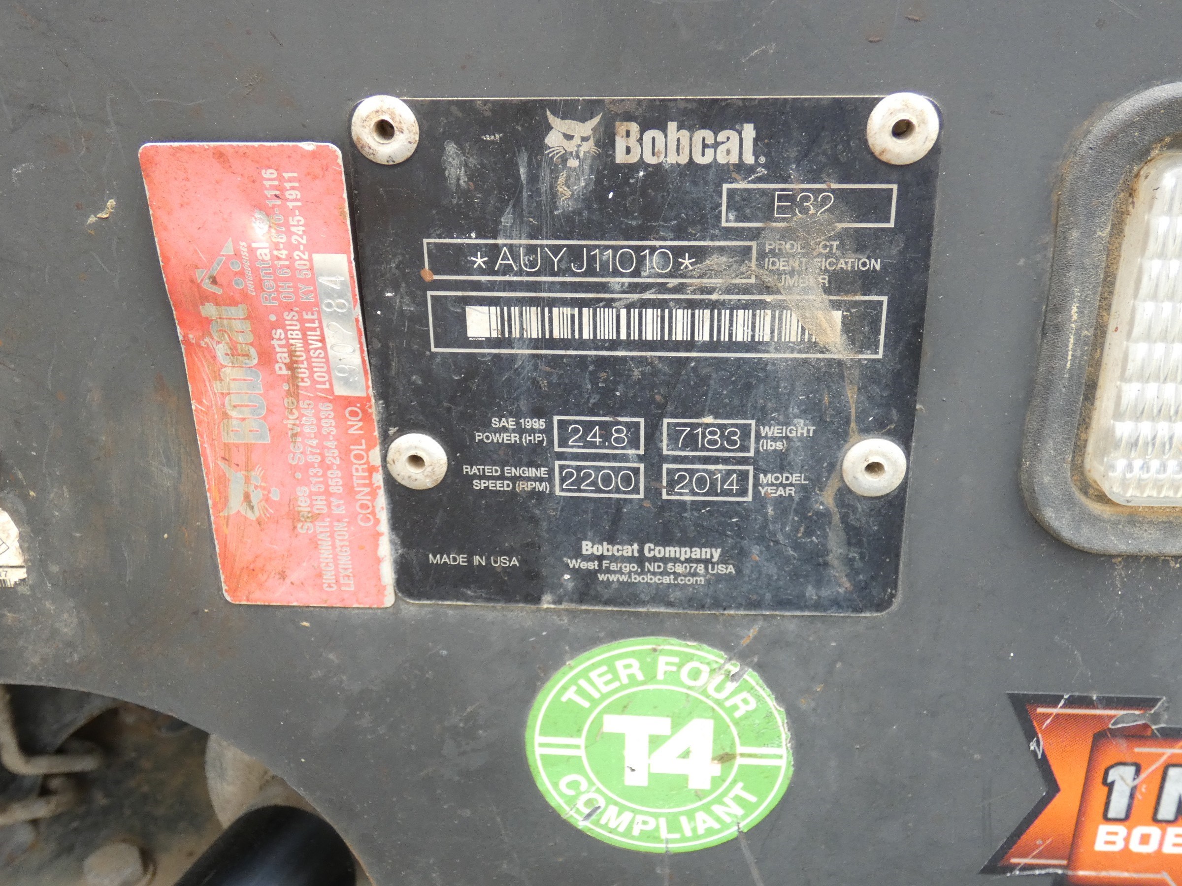 2014 Bobcat E32i Lot 172 Steffens Rental Tool Crib Auction