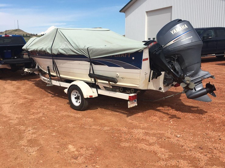 1992 Smoker Craft 192 Fazer with 1995 Shore Lander Trailer Lot 1012