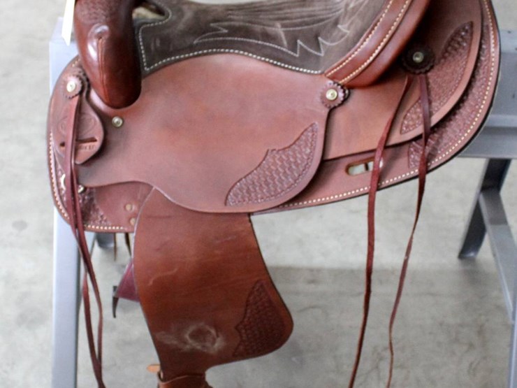 Saddle King Ozark Leather Co. Inc. 16" Brown Leather Saddle Lot 154