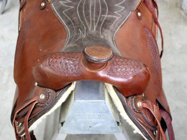 Saddle King Ozark Leather Co. Inc. 16" Brown Leather Saddle Lot 154
