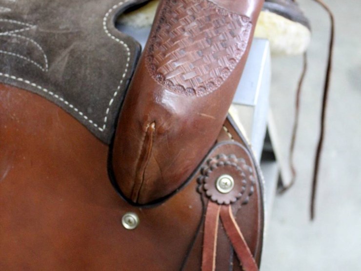 Saddle King Ozark Leather Co. Inc. 16" Brown Leather Saddle Lot 154