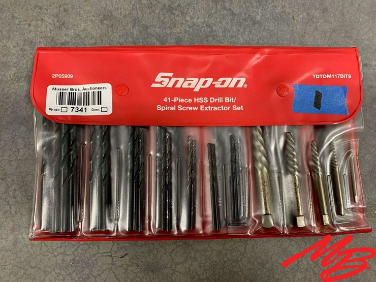 SnapOn 41 pc HSS drill bit/spiral screw extractor set Lot 7341