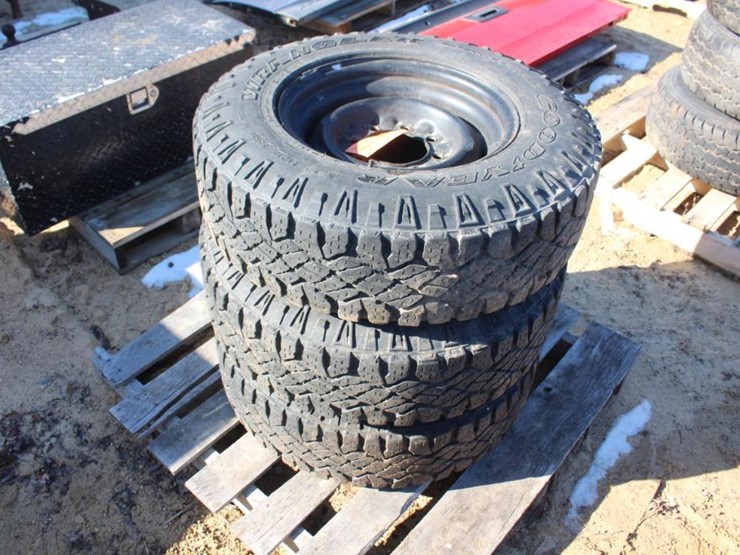 3) Goodyear Wrangler Duratrac 215/85R16 Tires On 8 Bolt Steel Rims - Lot  #2984, April Downing Consignment - Downing, WI, 4/13/2021, Hansen Auction  Group - Auction Resource