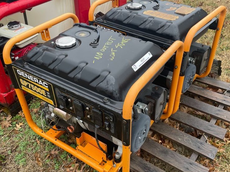 (2) Generac GP7500E generators Lot II9287, Government Auction, 4/13