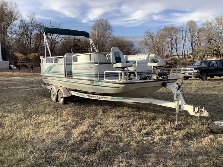 1994 Smoker Craft 21’ Deck Boat W/Trailer Lot GG9693, Agricultural
