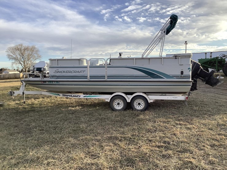 1994 Smoker Craft 21’ Deck Boat W/Trailer Lot GG9693, Agricultural