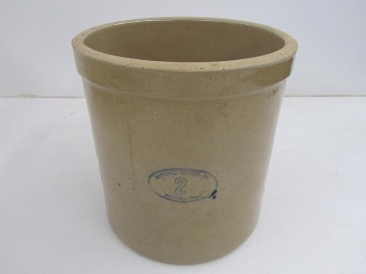 535 • Marshall Pottery 2 Gallon Crock Lot 535, Ideal Corners Late