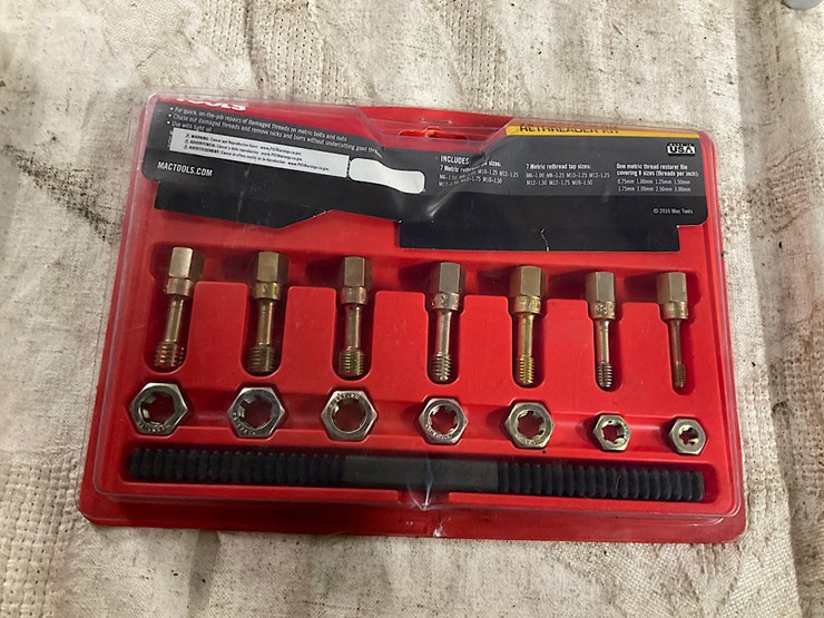 MAC TOOLS 15PC METRIC RETHREADER KIT Lot 168, SNAP ON TOOL AUCTION