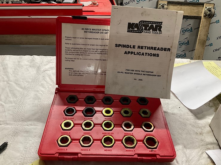 KASTAR 20 PIECE MASTER SPINDLE RETHREADER DIE SET Lot 14, SNAP ON