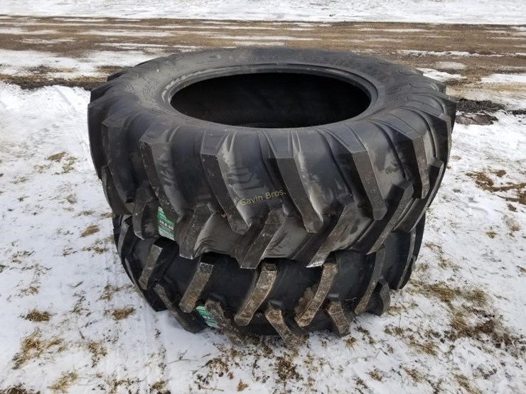 Harvest King 20.8X38 new tires Lot 322, January Farm Consignment, 1/27/2022, Gavin Bros