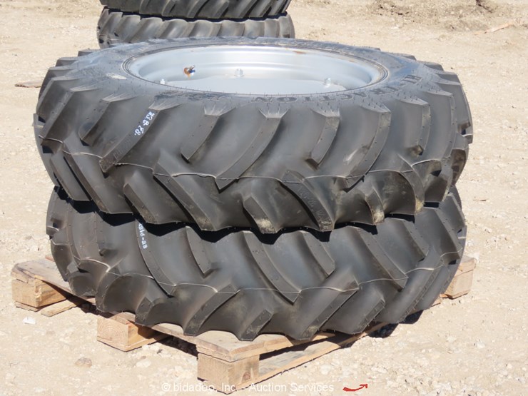 Lot of (2) Titan Hi Traction Lug 13.628 Tractor Tires And Wheels 6Ply