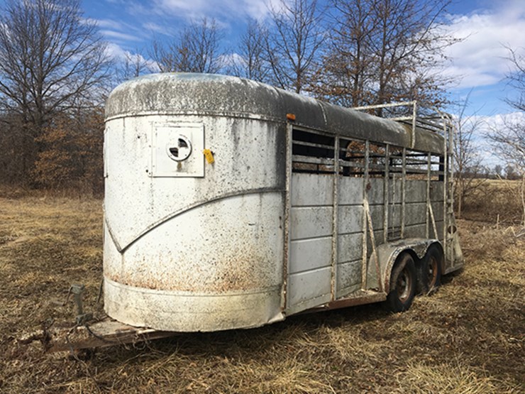 16ft Bumper hitch livestock trailer, appears to be solid Lot 65