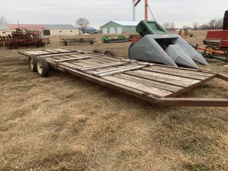 John Deere Donahue Flatbed Implement Trailer Lot 35, Pierz Spring