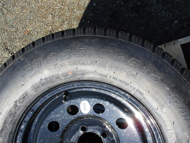 (4) Provider 225/75R15 Trailer Tires On Rims Lot 7, Public Equipment