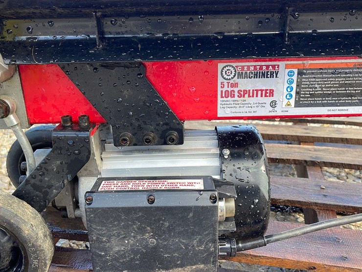 Central Machinery 5ton electric log splitter Lot 718, Spring Online