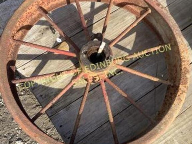 2ft metal wagon wheel Lot 3156, 2022 Online Consignment Auction, 5