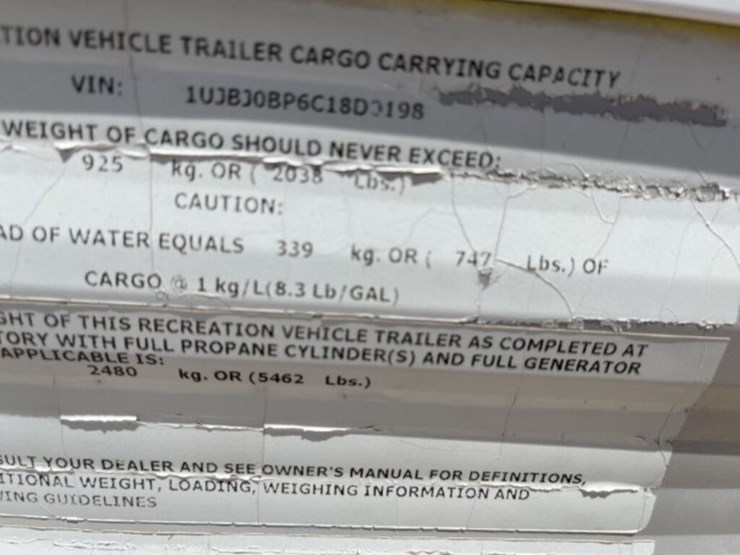 2012 Jayco Jay Flight RV VIN 1FUJBJ0BP6C18D0198 Bumper Pull RV