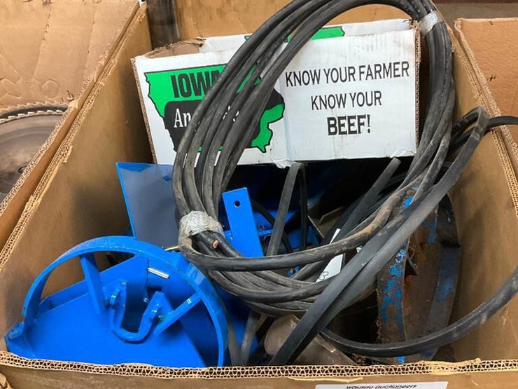 Pallet box of Patz barn cleaner parts. Lot 236, NELSON HARDWOOD