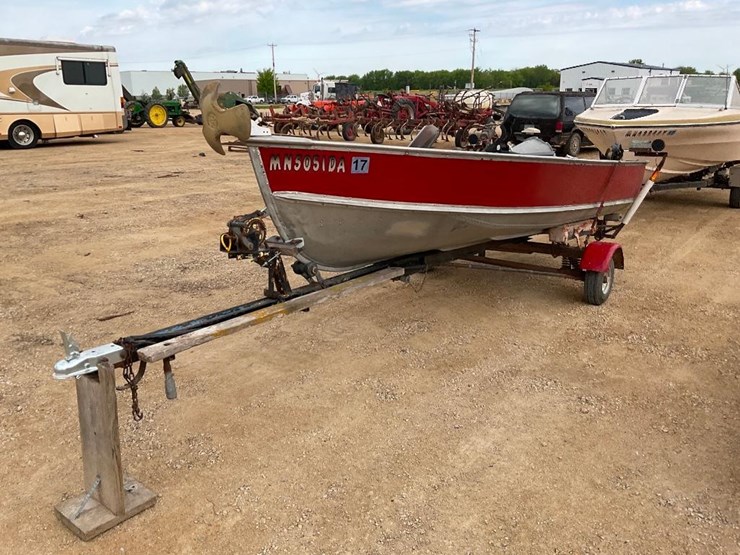 Inv 13435 1972 Lund 14ft Alum Boat w/Trl, Trolling Motor Lot 73