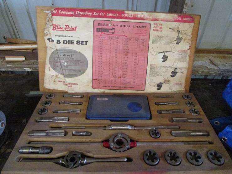 6032 • BluePoint Tap and Die Set, No. 4 to 1" Lot 6032, Ditch