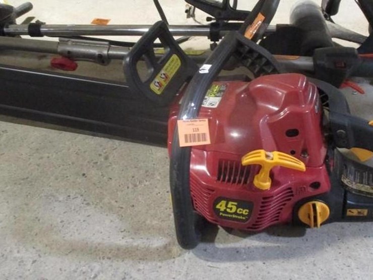 Homelite Timberman 45 gas chain saw Lot 118, June Machinery, Outdoor