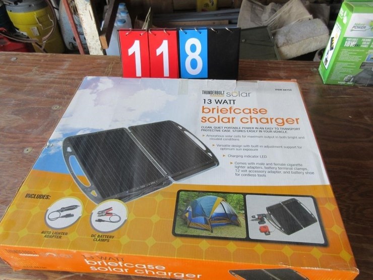 Thunderbolt Magnum 13 watt briefcase solar Lot 118, Johnson Living