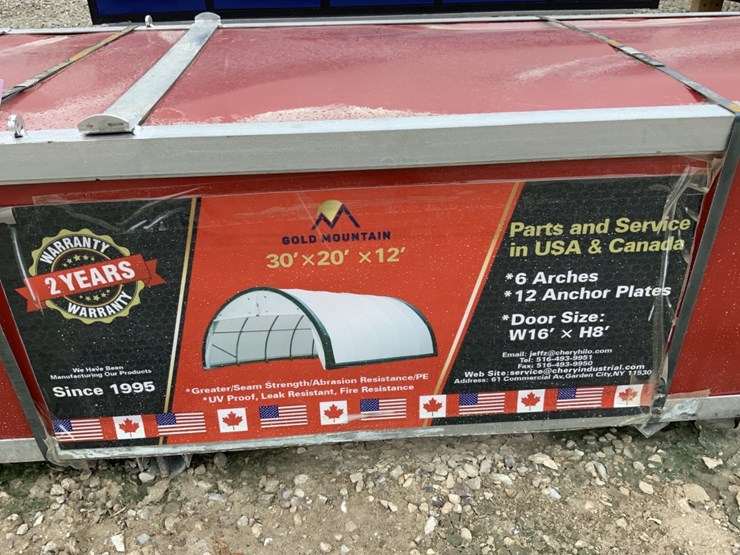 New 30’X20’X12’ Tarp Building Lot 63, NO RESERVE Consignments