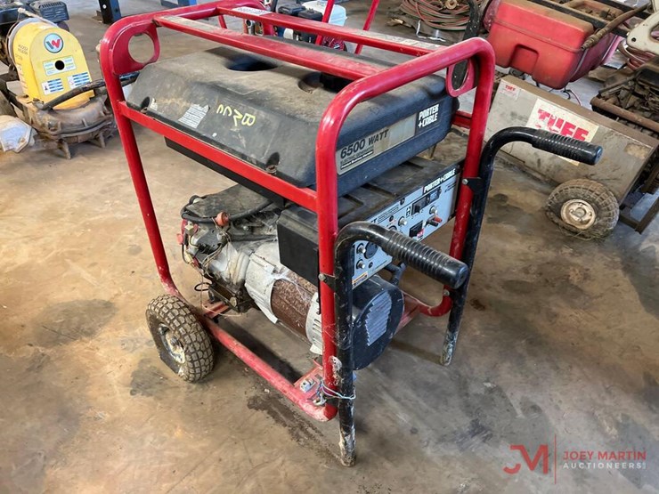 PORTER CABLE 6500 WATT PORTABLE GENERATOR Lot 537, BRUNSON NICHOLS