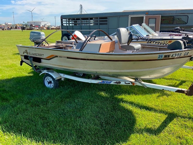 Inv 16785 1998 Alumacraft 14ft Boat & Trl, 25hp Evinrude, Electric