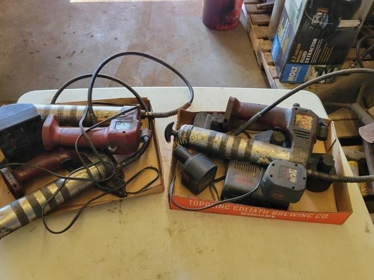 (3) Alemite Grease Guns, Batteries, and Chargers Lot 206, Waldner