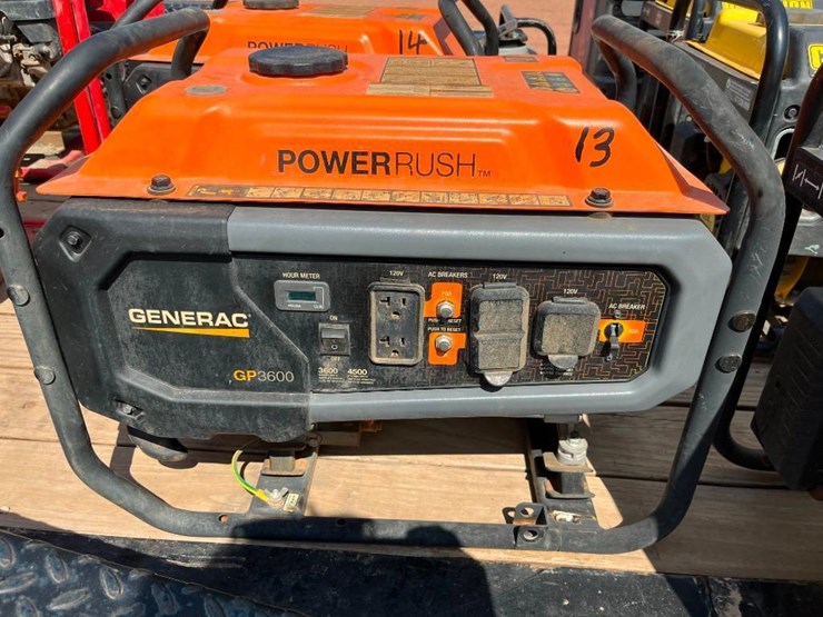 Power Rush Generac GP3600 Generator Lot 15, Bergman Oilfield