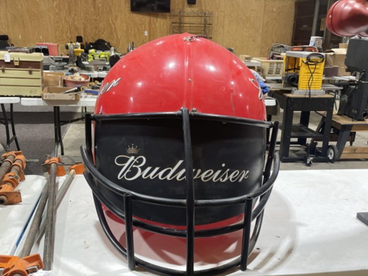 Large Budweiser football helmet hanging display Lot 57, Sept 17th