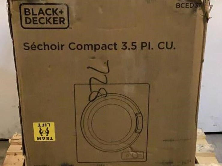 Black + Decker 3.5 Cu. Ft. Compact Dryer BCED37 Lot 86, September