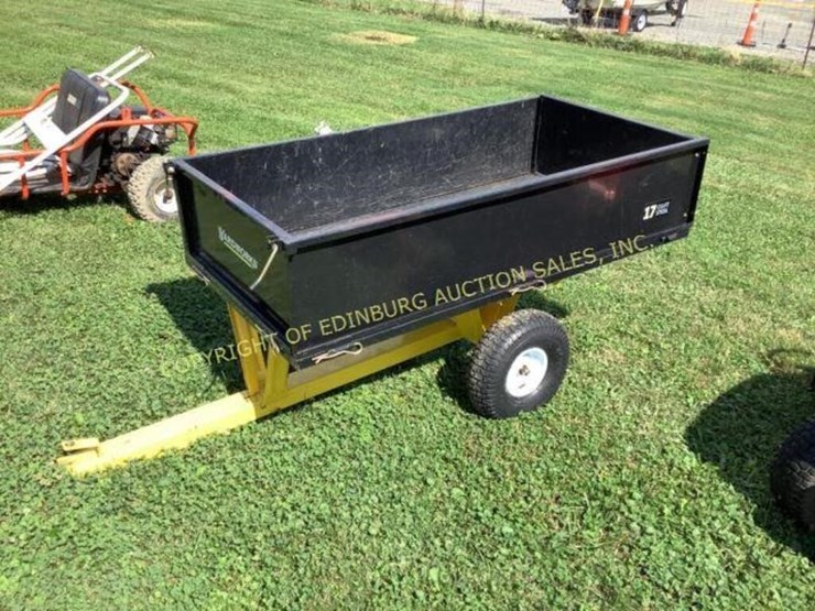 17CU.ft steel yardworks lawn tractor wagon Lot 2115, ONLINE