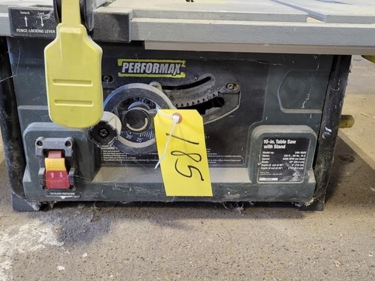 Performax 10" table saw w/stand Lot 185, Ribbke Construction Online