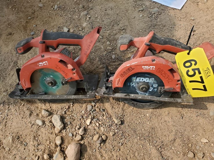 6577 • (2) Hilti Cordless 6 1/2" Skill Saws Lot 6577, Day 4 2022