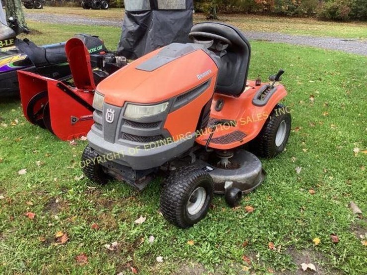 Husqvarna riding lawn mower model YTH2242T with Lot 2122, ONLINE