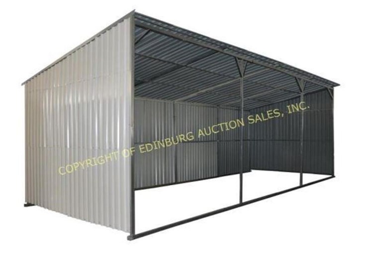 E. NEW TMG 12X20 ALL METAL LIVESTOCK SHED Lot 2430, ONLINE