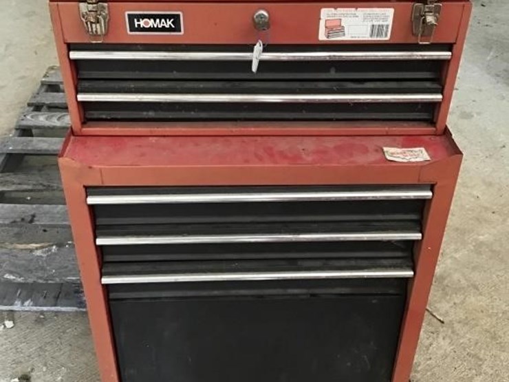 HOMAK TOOL BOX W KEYS Lot 885, Tools & Construction Surplus
