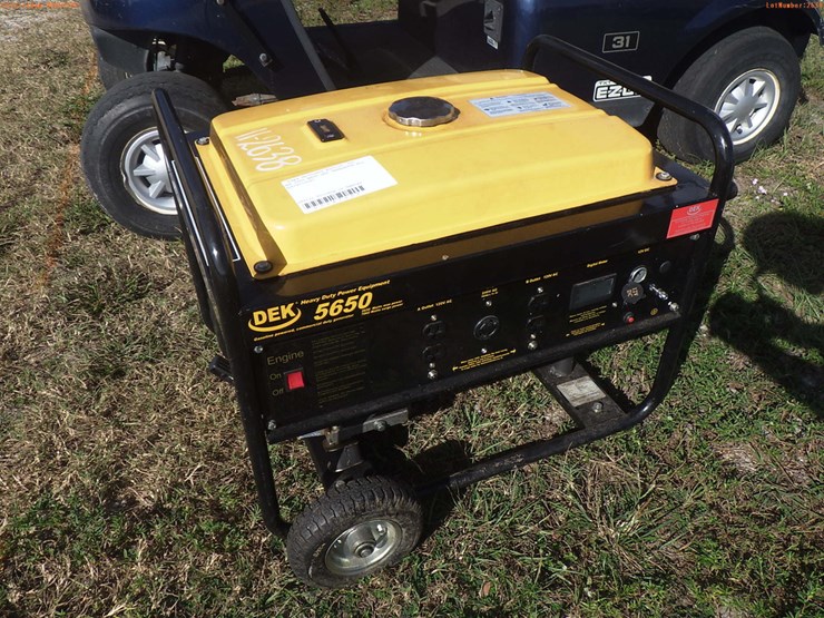 1102638 (Equip.Generator) SellerPrivate/Dealer DEK 5650 WATT GAS