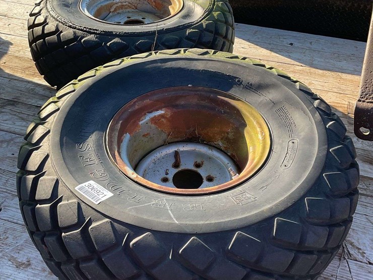 2 KUBOTA TRACTOR TIRES AND RIMS, 13.616 Lot 1586, WINTER MIDWEST