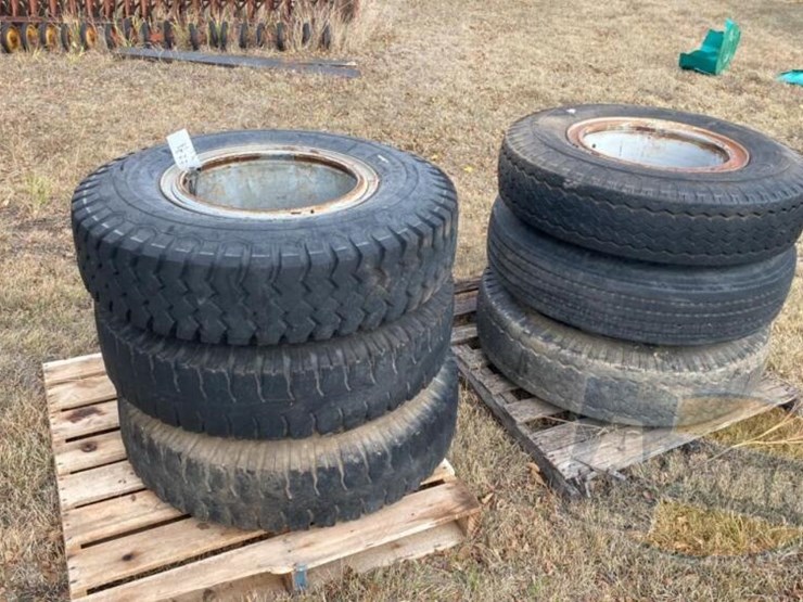 6 used Truck Wheels and Tires Lot 57, Ed Larson Farm Equipment