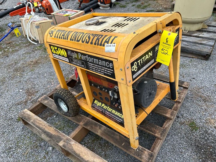 TITAN INDUSTRIAL 8500 GENERATOR Lot 52, Year end Equipment Auction