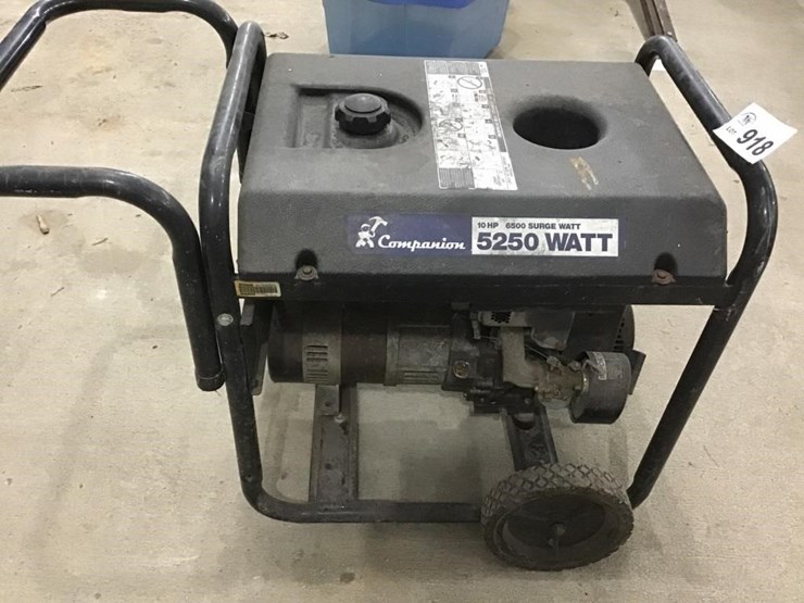 COMPANION 5250 WATT GENERATOR Lot 918, Tools and Constuction Surplus