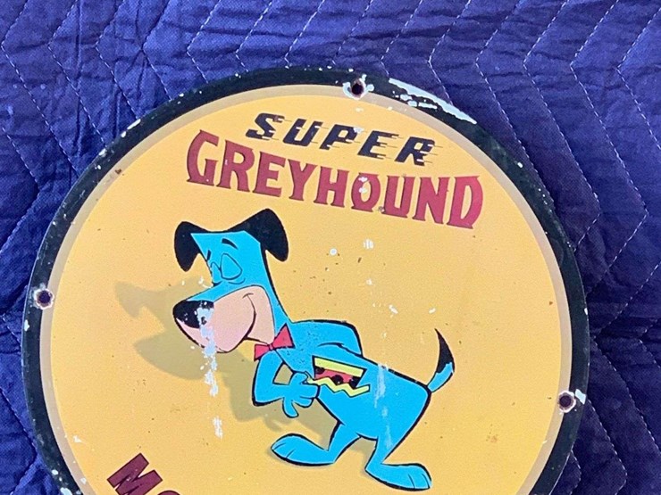 Super Greyhound Motor Fuel Sign Lot 6453, Classic Car Freedom