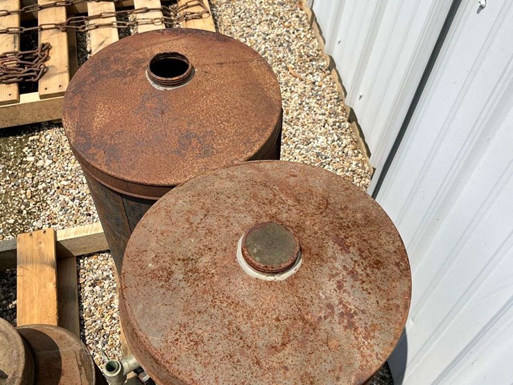 (2) Vintage Water Tanks Lot 122, Trinity Lutheran School Tractor