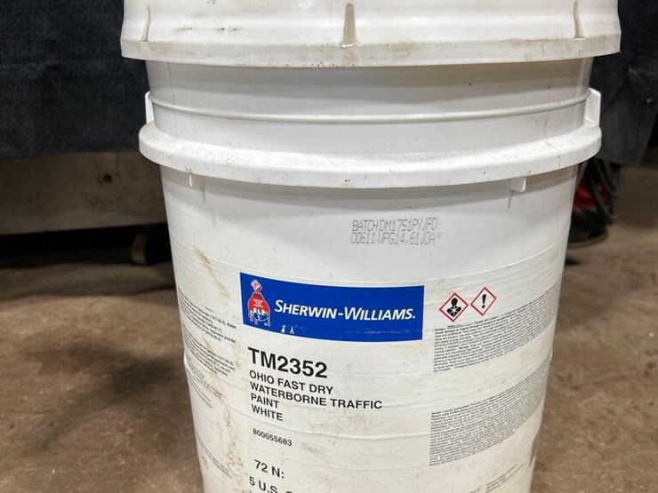 5 Gallon Pail of SherwinWilliams White Traffic Paint, "NEW" Lot 22