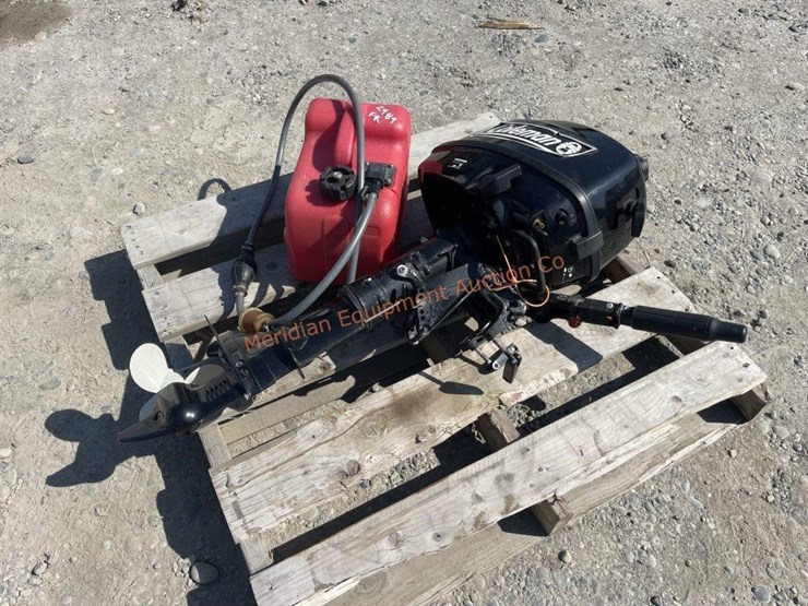 Coleman 5hp 4 Stroke Outboard Motor Lot 2989, July Machinery Consignment Auction, 7/15/2023